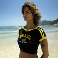 Camiseta Cropped Bordada